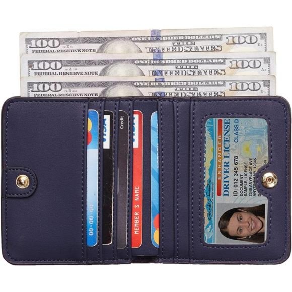 Womens Rfid Blocking Small Compact Bifold Luxury Genuine Leather Pocket Wallet - Picture 6 of 6